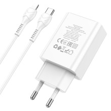 СЗУ HOCO C100A PD20W+QC3.0 + Type-C to Lightning – White