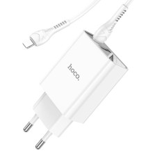 СЗУ HOCO C100A PD20W+QC3.0 + Type-C to Lightning – White