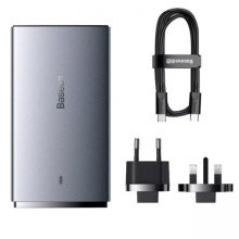 МЗП Baseus GaN5 Pro Ultra-Slim QC 3.0+PD 65W (1USB-A/1C) + кабель Type-C to Type-C (CCGP15011) – Gray