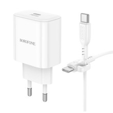 МЗП Borofone BA81A PD20W (1USB-C) + Type-C to Type-C – White