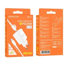 МЗП Borofone BA81A PD20W (1USB-C) + Type-C to Type-C – White