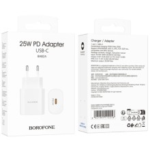 СЗУ Borofone BA82A Platinum PD25W (1USB-C) – White