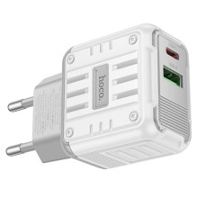 СЗУ Hoco C135A Rock PD20W+QC3.0 (1USB-A/1USB-C) – White