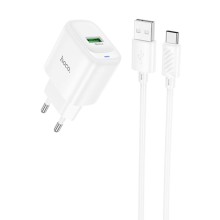 МЗП Hoco C140A Smart QC3.0 (1USB/3A) + Type-C – White