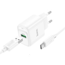 МЗП Hoco C140A Smart QC3.0 (1USB/3A) + Type-C – White