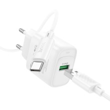 МЗП Hoco C140A Smart QC3.0 (1USB/3A) + Type-C – White