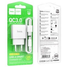 МЗП Hoco C140A Smart QC3.0 (1USB/3A) + Type-C – White