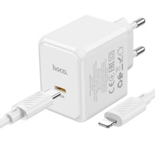 МЗП HOCO CS13A Ocean PD20W (1USB-C) + Type-C to Lightning – White