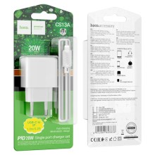 МЗП HOCO CS13A Ocean PD20W (1USB-C) + Type-C to Lightning – White