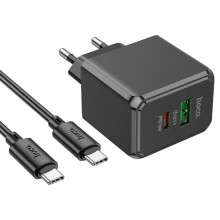 МЗП Hoco CS14A PD20W+QC3.0 (1USB-A/1C) + Type-C to Type-C – Black