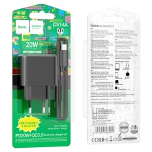 МЗП Hoco CS14A PD20W+QC3.0 (1USB-A/1C) + Type-C to Type-C – Black