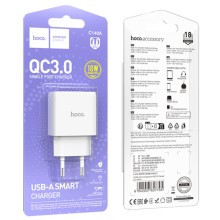 МЗП Hoco C140A Smart QC3.0 (1USB/3A) – White