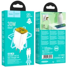 МЗП Hoco N53 Monsoon PD30W+QC3.0 (1USB-A/1C) + Type-C to Type-C – White