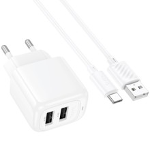 МЗП Hoco CS51A Surplus (2USB-A) + Type-C – White