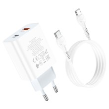 МЗП HOCO C97A PD20W+QC3.0 (1USB/1Type-C/3A) + Type-C to Type-C – Білий