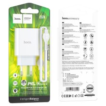 МЗП HOCO C97A PD20W+QC3.0 (1USB/1Type-C/3A) + Type-C to Type-C – Білий