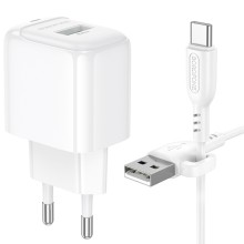 СЗУ Borofone BAS42A Potential QC3.0 (1USB-A) + Type-C – White