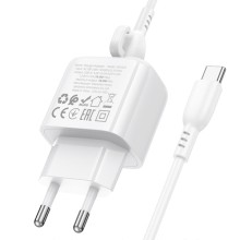 СЗУ Borofone BAS42A Potential QC3.0 (1USB-A) + Type-C – White