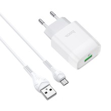 МЗП Hoco C72Q Glorious QC3.0 18W (1USB-A) + кабель USB to MicroUSB – undefined