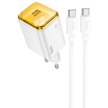 СЗУ Hoco N54 Monsoon PD45W (1USB-C) + Type-C to Type-C – White