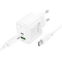 СЗУ Hoco CS55A Surplus PD30W+QC3.0 (1USB-A/1C) + Type-C to Type-C – White