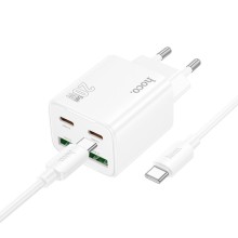 СЗУ Hoco N55 Fundador PD20W four-port (2USB-A/2C) + Type-C to Type-C – White