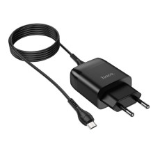 СЗУ Hoco C72Q Glorious QC3.0 18W (1USB-A) + кабель USB to MicroUSB – Черный