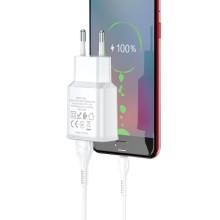 МЗП Hoco C88A Star round 2.4A (2USB-A) + кабель USB to Type-C – Білий