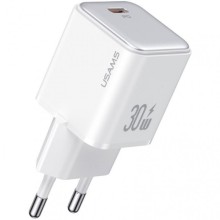 СЗУ Usams US-CC186 PD30W (1USB-C) + кабель Type-C to Lightning – Белый