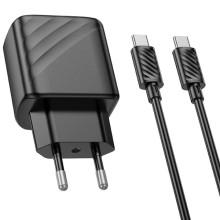 МЗП Hoco CS22A Value PD30W (1USB-C) + кабель Type-C to Type-C – Чорний