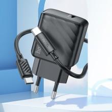 МЗП Hoco CS22A Value PD30W (1USB-C) + кабель Type-C to Type-C – Чорний