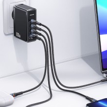 МЗП Usams US-CC163 T50 100W 4 Ports GaN Fast Charger (1USB-A/3C) – Чорний