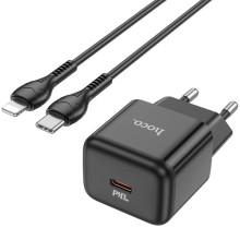СЗУ Hoco N32 Glory PD30W (1USB-C) + кабельType-C to Lightning – Черный