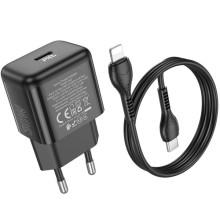 СЗУ Hoco N32 Glory PD30W (1USB-C) + кабельType-C to Lightning – Черный