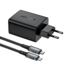 СЗУ Acefast A17 PD65W GaN (1USB-A/1C/1HDMI) + кабель Type-C to Type-C – Черный