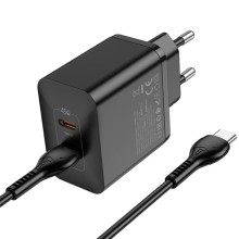 МЗП Hoco N35 Streamer PD45W (2USB-C) + кабель Type-C to Type-C – Чорний