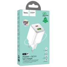 МЗП Hoco N41 Almighty PD20W+QC3.0 (1USB-A/1C) – Білий