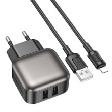 СЗУ Borofone BAS51A Absolute (2USB-A) + Lightning