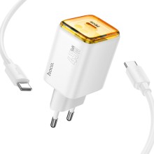 МЗП Hoco N54 Monsoon PD45W (1USB-C) + кабель Type-C to Type-C – Білий