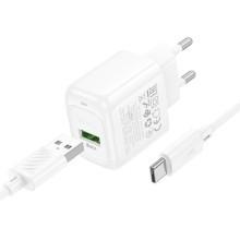 СЗУ Hoco CS52A Surplus QC3.0 (1USB-A) + кабель USB to Type-C – Белый