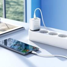 СЗУ Borofone BA67A PD20W+QC3.0 (1USB-A/1C) + кабель Type-C to Type-C – Белый