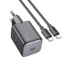 СЗУ Hoco N40 Mighty PD20W (1USB-C) + кабель Type-C to Type-C – Черный