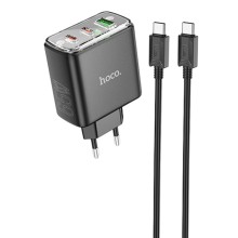 СЗУ Hoco CS44A Smart PD65W (1USB-A/2С) + кабель Type-C to Type-C