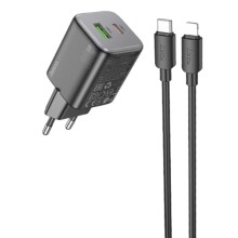 СЗУ Hoco N41 Almighty PD20W+QC3.0 (1USB-A/1C) + кабель Type-C to Lightning