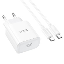 МЗП Hoco C76A Pro Majestic PD30W (1USB-C) + кабель Type-C to Type-C – Білий