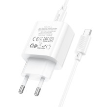 МЗП Hoco C76A Pro Majestic PD30W (1USB-C) + кабель Type-C to Type-C – Білий