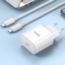 МЗП Hoco C76A Pro Majestic PD30W (1USB-C) + кабель Type-C to Type-C – Білий