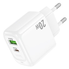 МЗП Hoco CS54A Surplus PD20W+QC3.0 (1USB-A/1C) – Білий