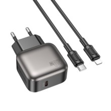 МЗП Borofone BAS53A Absolute PD20W (1USB-C) + кабель Type-C to Lightning – Чорний