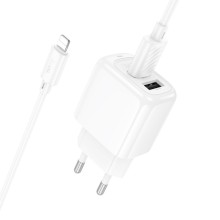 МЗП Hoco CS51A Surplus (2USB-A) + кабель USB to Lightning – Білий